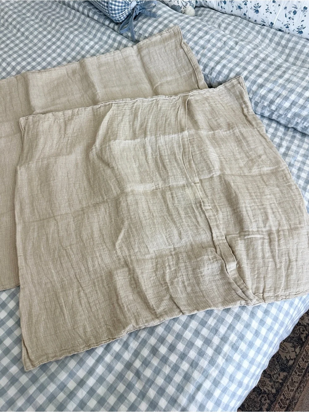 LAST CHANCE 🤍 Restoration Hardware Crinkled Linen-Cotton Euro Shams